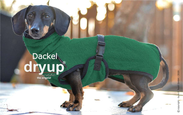 Dry-up teckel hondenbadjas dark green